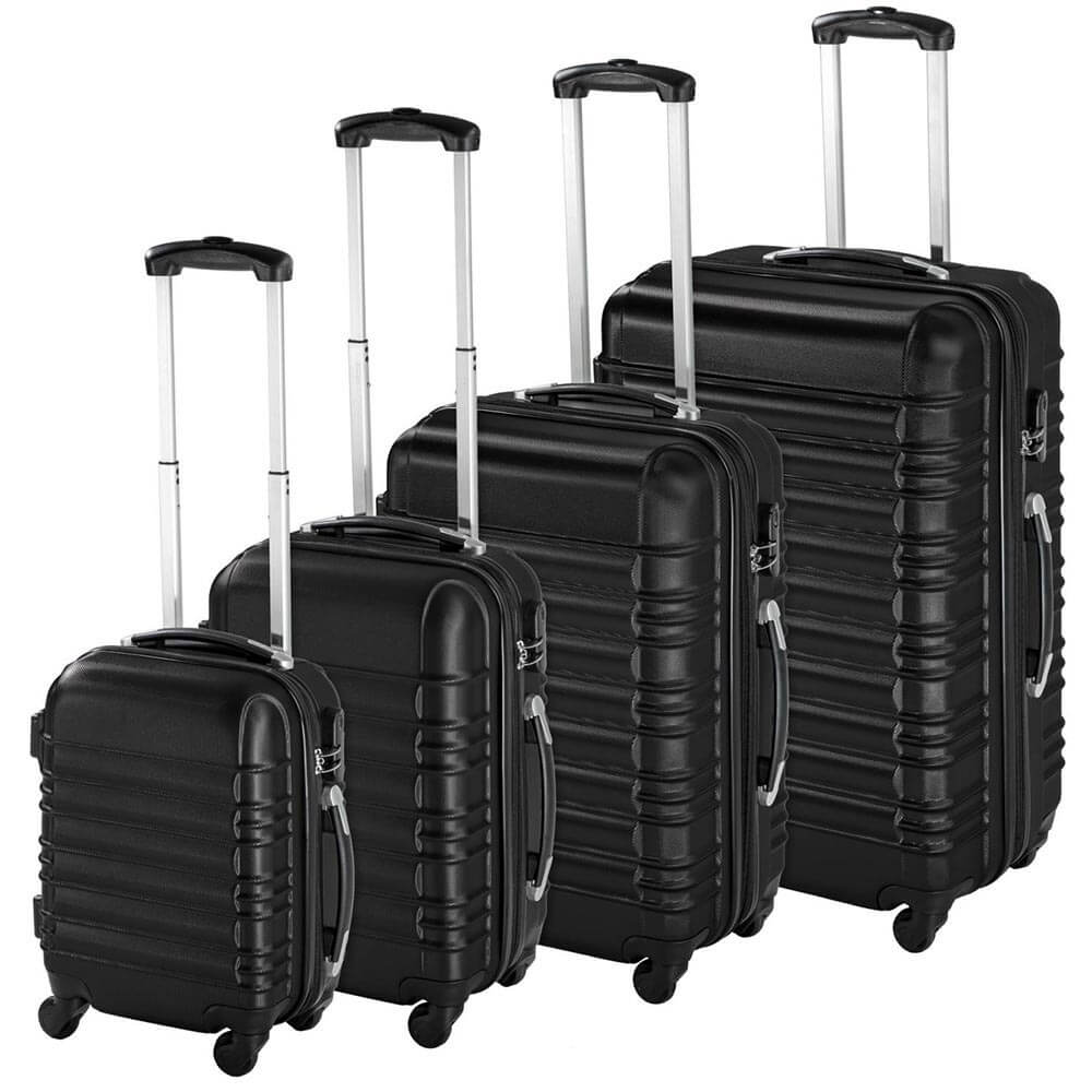 Set of 4 hard-walled suitcases, 4 colors-black