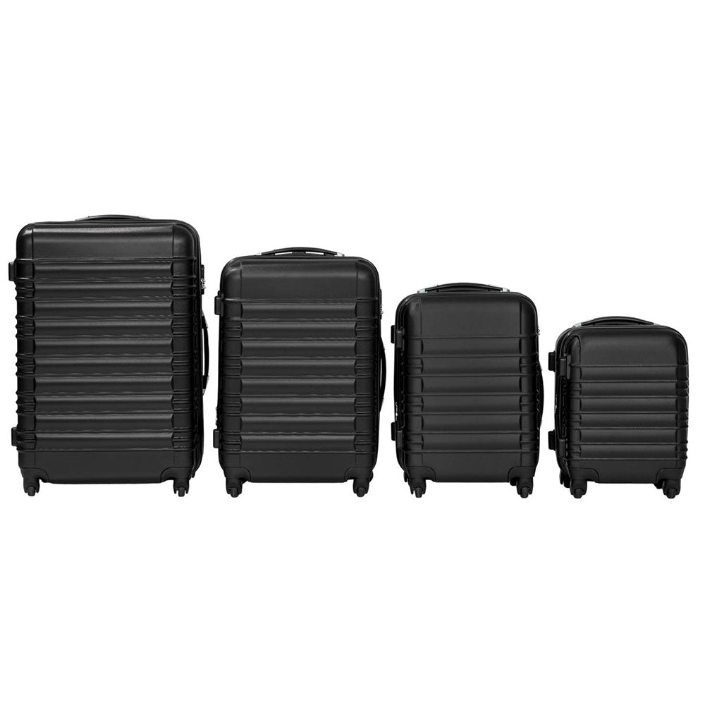 Set of 4 hard-walled suitcases, 4 colors-black