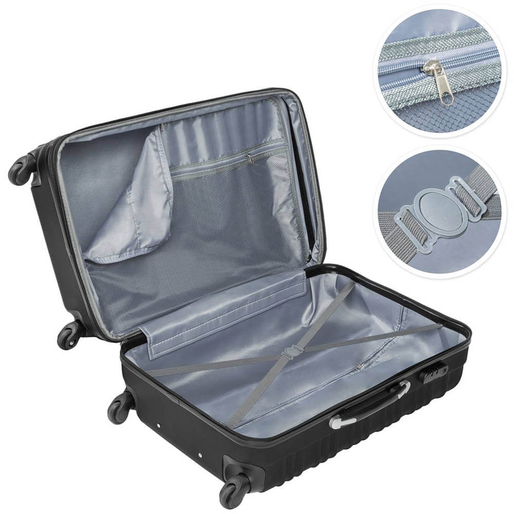 Set of 4 hard-walled suitcases, 4 colors-black