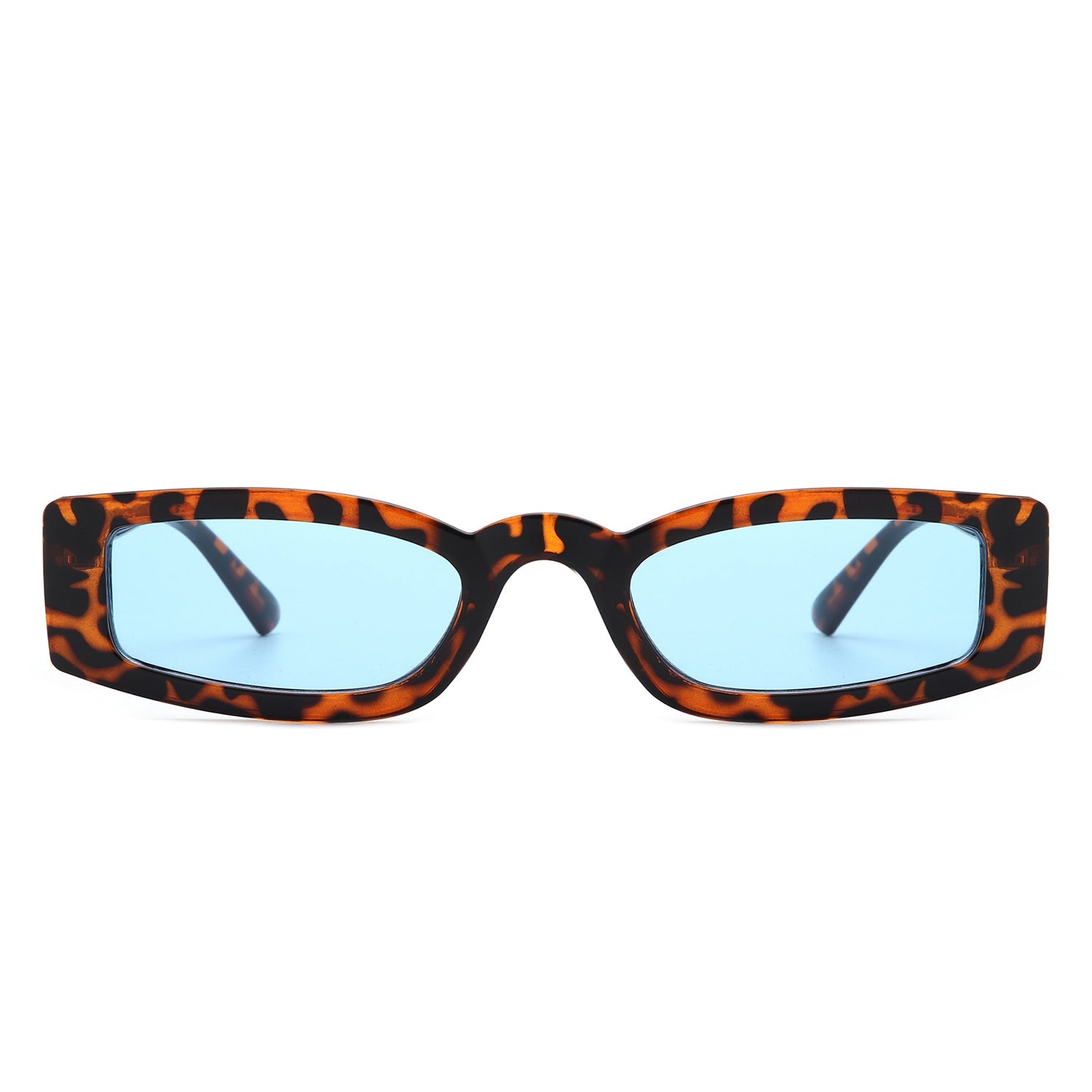 Starzest - Retro Rectangle Slim Tinted Square Narrow Sunglasses