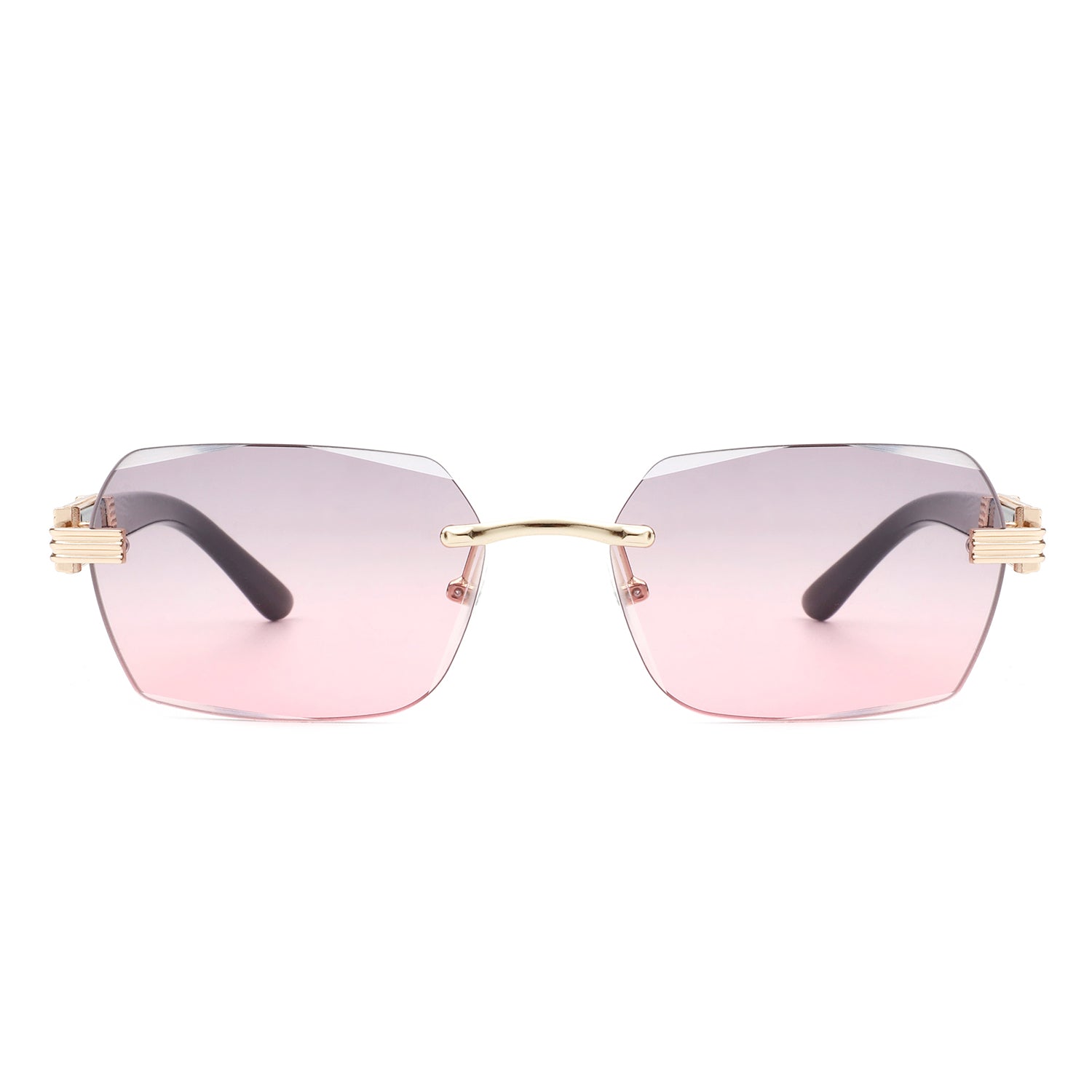 Hailstorm - Rectangle Retro Rimless Tinted Frameless Fashion Square Sunglasses