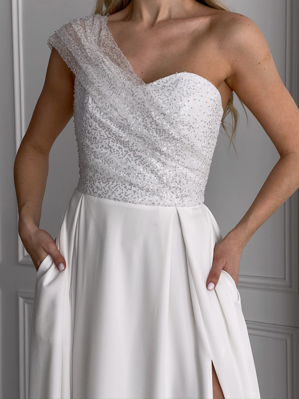 white bridal shower maxi dress