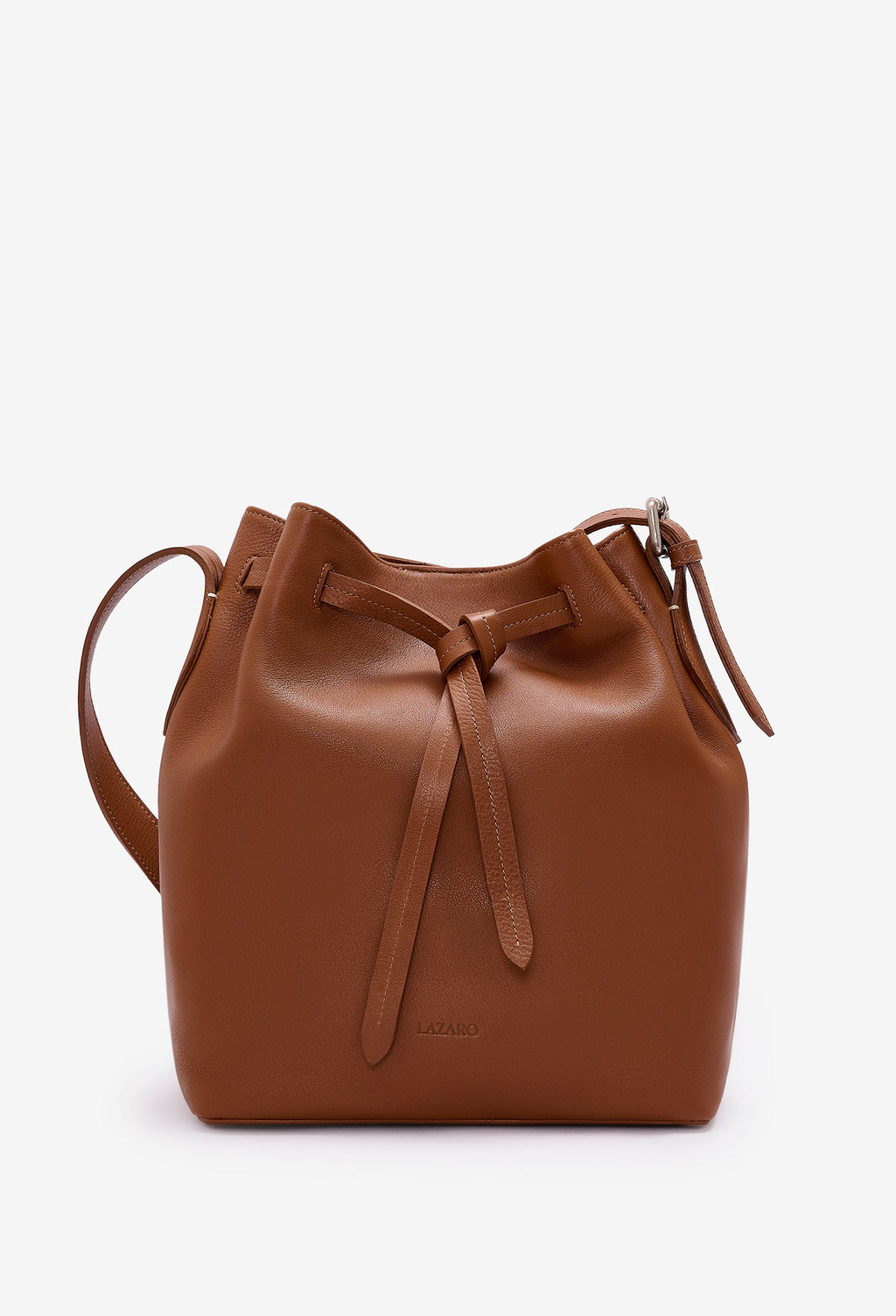 Coya Leather Bucket Bag - Cognac