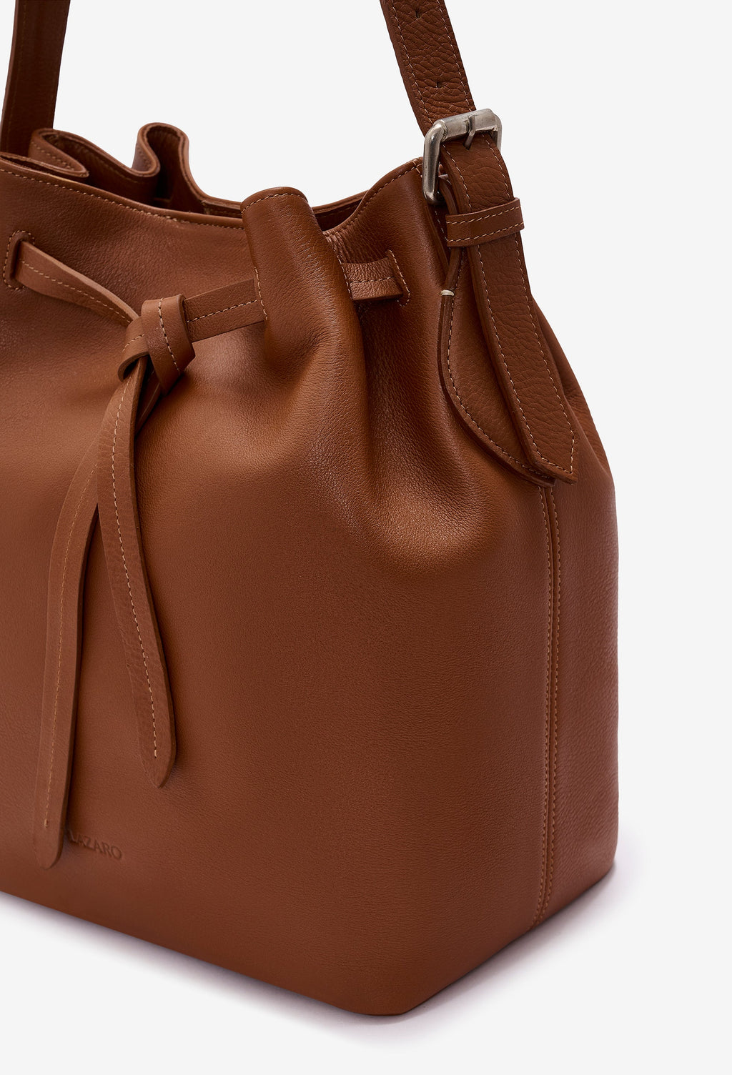 Coya Leather Bucket Bag - Cognac