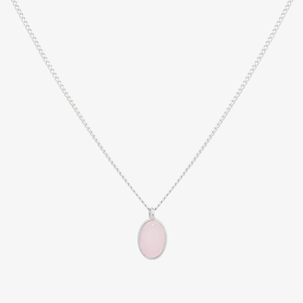 Gemstone oval pendant necklace