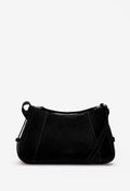 Nina Baguette Bag - Black Suede