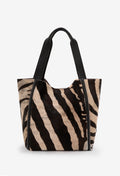 Tala Large Leather Tote Bag - Zebra