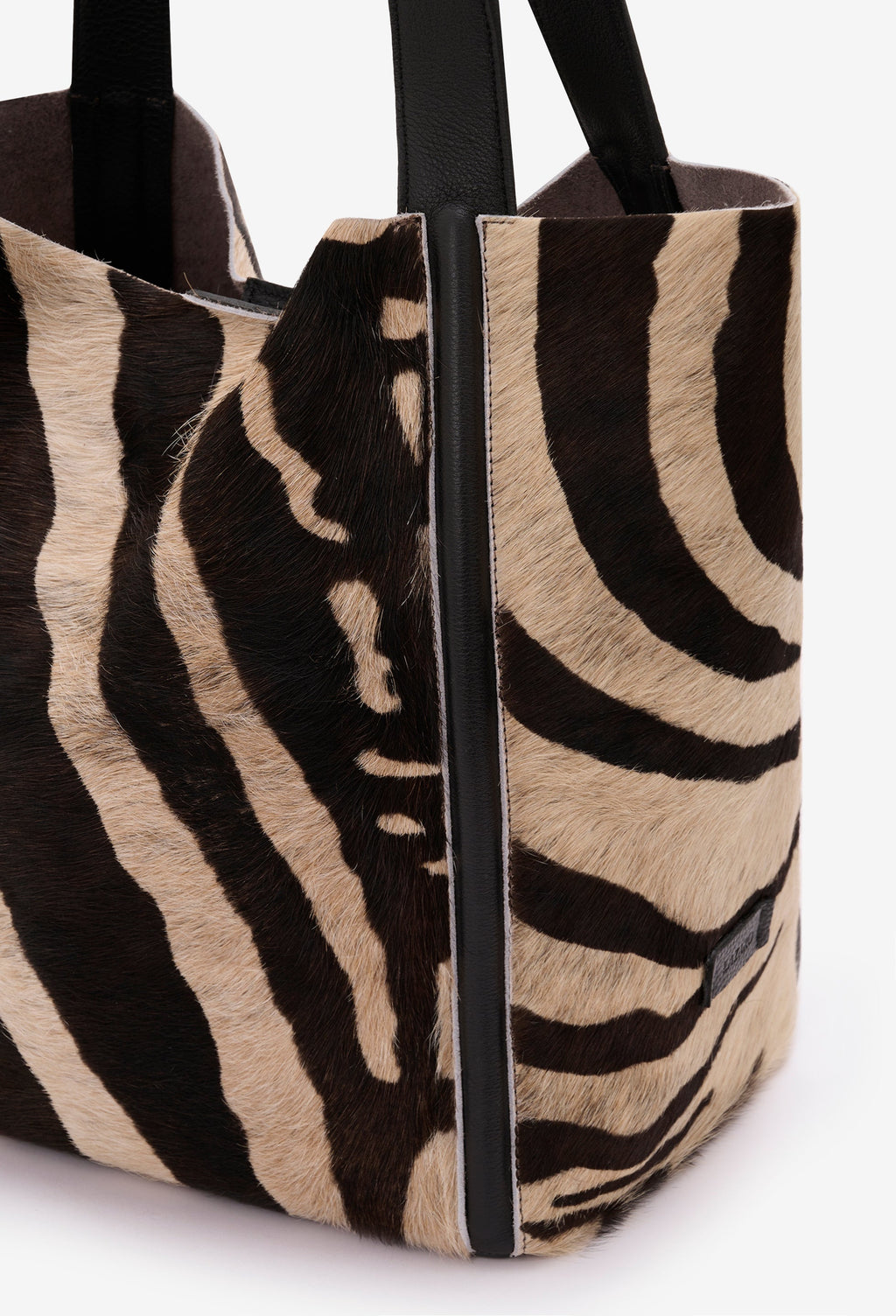 Tala Large Leather Tote Bag - Zebra