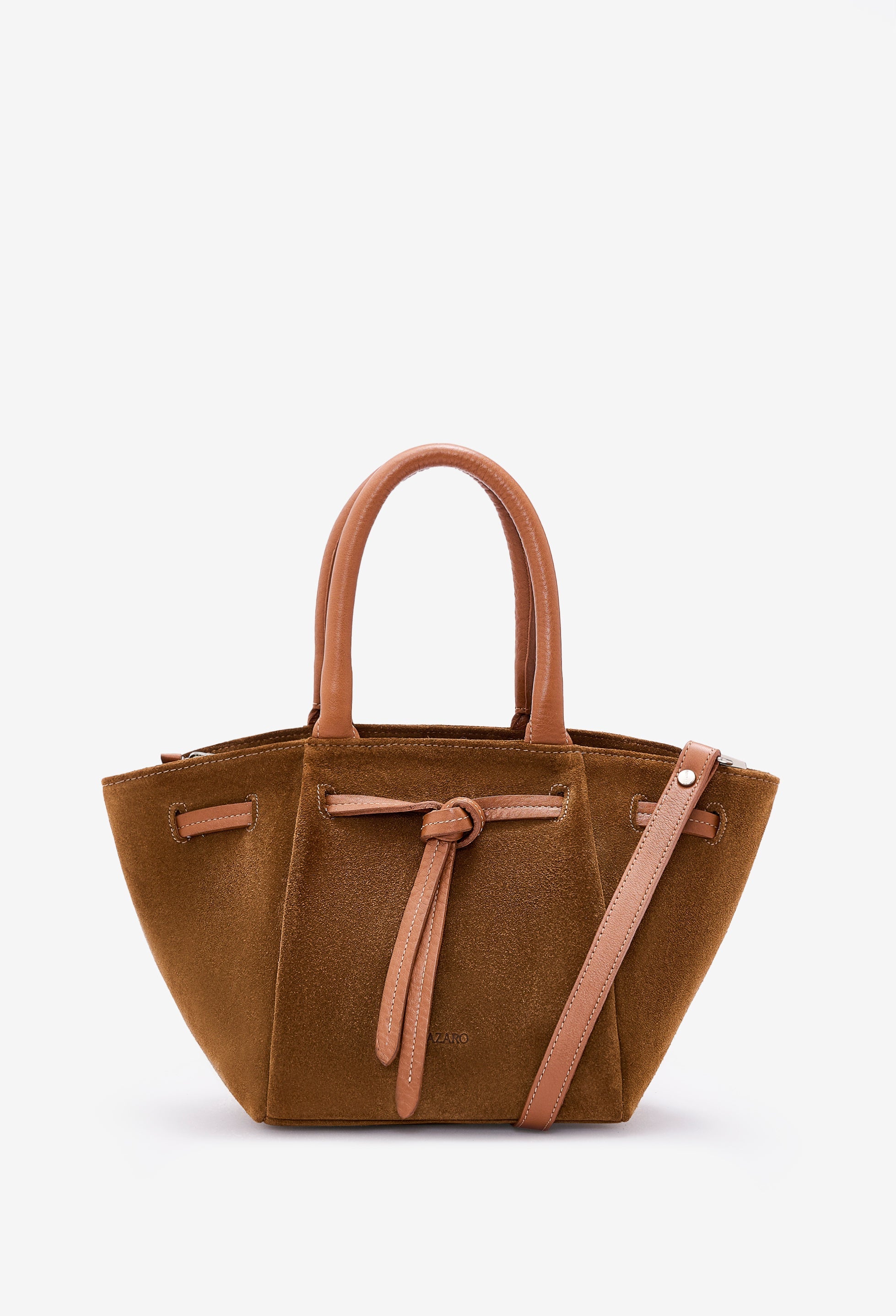 Warmi Carryall Leather Bag - Tan Suede