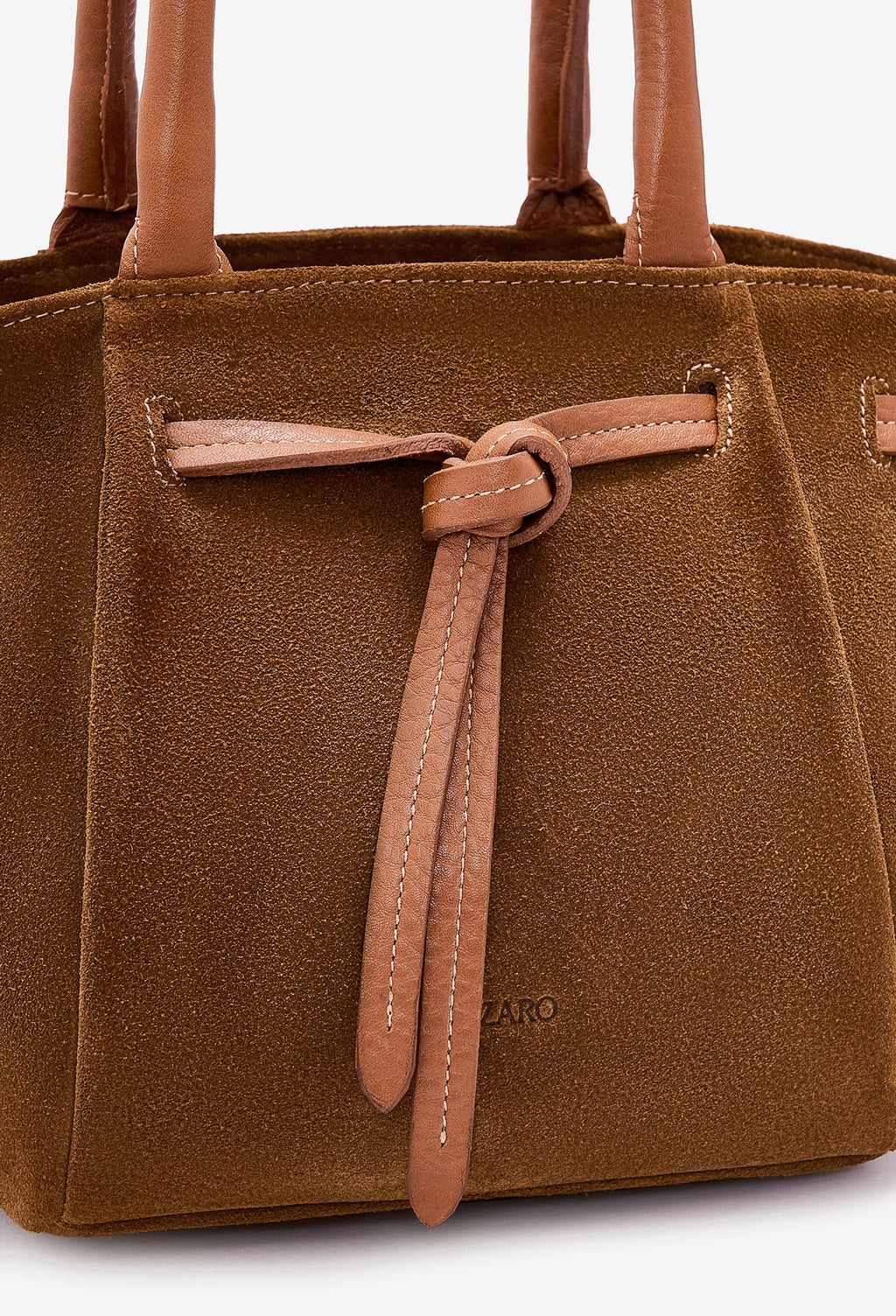 Warmi Carryall Leather Bag - Tan Suede