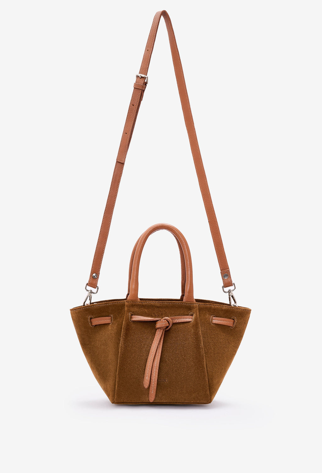 Warmi Carryall Leather Bag - Tan Suede